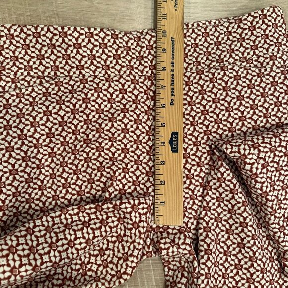 Red & White Floral Patterned High-Waisted Pants Croft & Barrow Size 8 - Picture 5 of 10